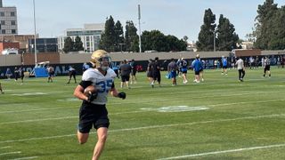 UCLA battling against letup in middle of spring practices taken at UCLA (UCLA). Photo by Alex Hutton - The Sporting Tribune