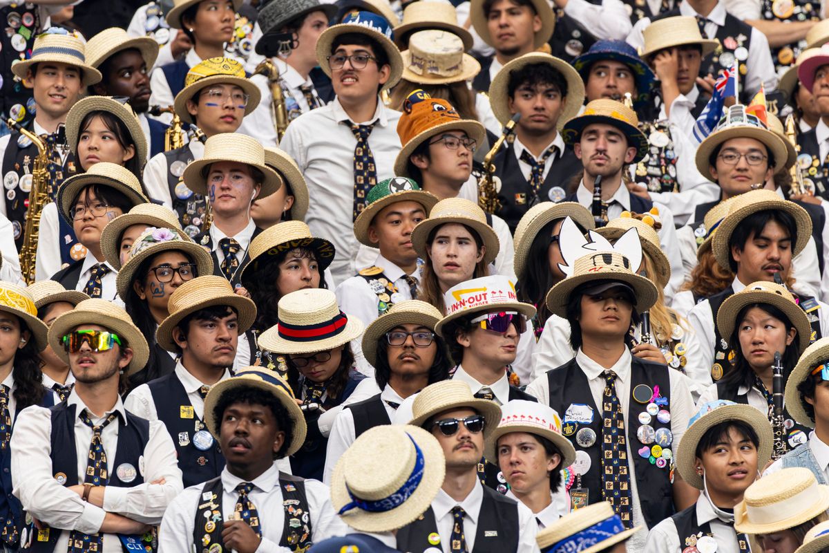 California Golden Bears band seen prior to a game against the UNLV Rebels on Saturday, October 03, 2026, at Allegiant Stadium in Las Vegas, Nevada. California Golden Bears band seen prior to a game against the UNLV Rebels on Saturday, October 03, 2026, at Allegiant Stadium in Las Vegas, Nevada.