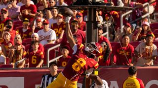 Ja’Kobi Lane goes to the Ravens in the 3rd round taken in Los Angeles (USC). Photo by Nico Alba - The Sporting Tribune