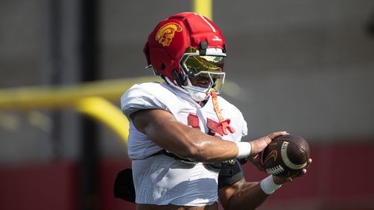 TST Images: USC Football Practice at Howard Jones Field taken at Howard Jones Field  (USC). Photo by Dakota Gray - The Sporting Tribune