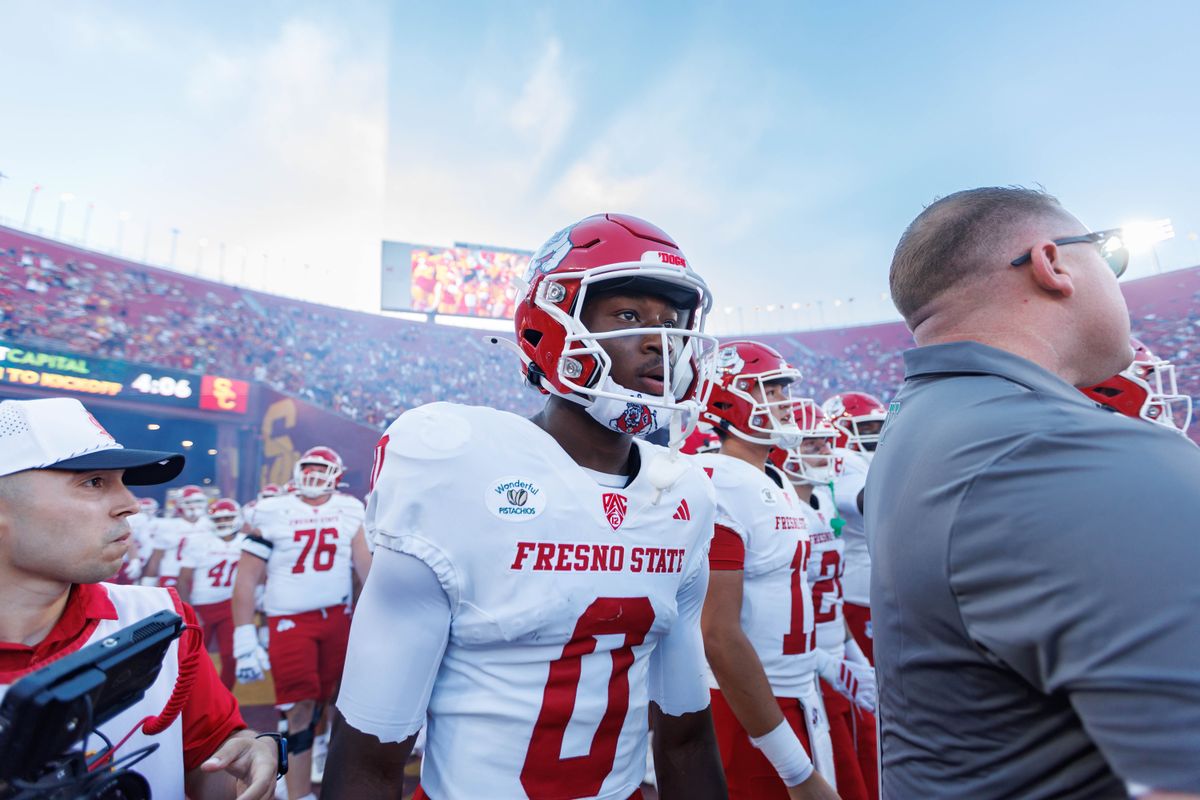 Deijon Laffitte #0 of the Fresno State Bulldogs is seen coming out of the tunnel before an NCAA Football game against the USC Trojans on September 4, 2026 at The Los Angeles Memorial Coliseum in Los Angeles, California. Deijon Laffitte #0 of the Fresno State Bulldogs is seen coming out of the tunnel before an NCAA Football game against the USC Trojans on September 4, 2026 at The Los Angeles Memorial Coliseum in Los Angeles, California.