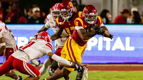 USC rushing attack powers 49-30 win over Louisiana taken at Los Angeles Memorial Coliseum (USC). Photo by John Panganiban-The Sporting Tribune