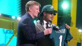 Makai Lemon taken with the 20th pick in the NFL Draft by the Philadelphia Eagles taken in Pittsburgh  (USC). Photo by Kirby Lee-Imagn Images