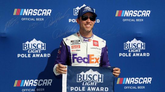 Denny Hamlin wins pole for M&M's Fan Appreciation 400 (Auto Racing)