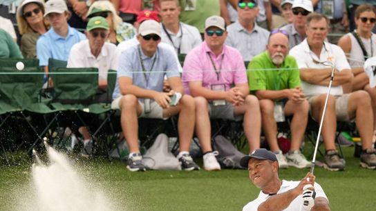Tiger Woods labors, limps to first-round 74 at Masters (Golf)