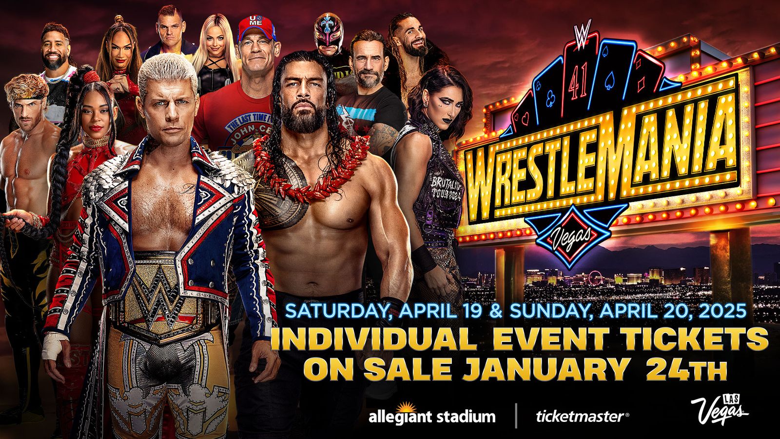 WWE WrestleMania 41 individual tickets go on sale Jan. 24
