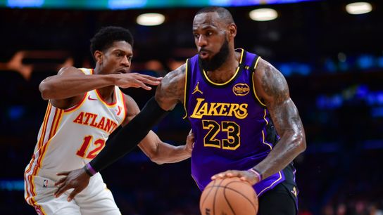 James eclipses Jordan in 119-102 victory over Hawks taken at Crypto.com Arena (Los Angeles Lakers)