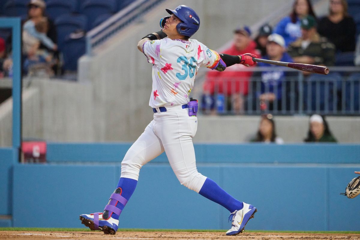 The Ontario Tower Buzzers Ching-Hsien Ko #36 bats during an MiLB game against The Lake Elsinore Storm, April 29th, 2026 in Ontario  California.