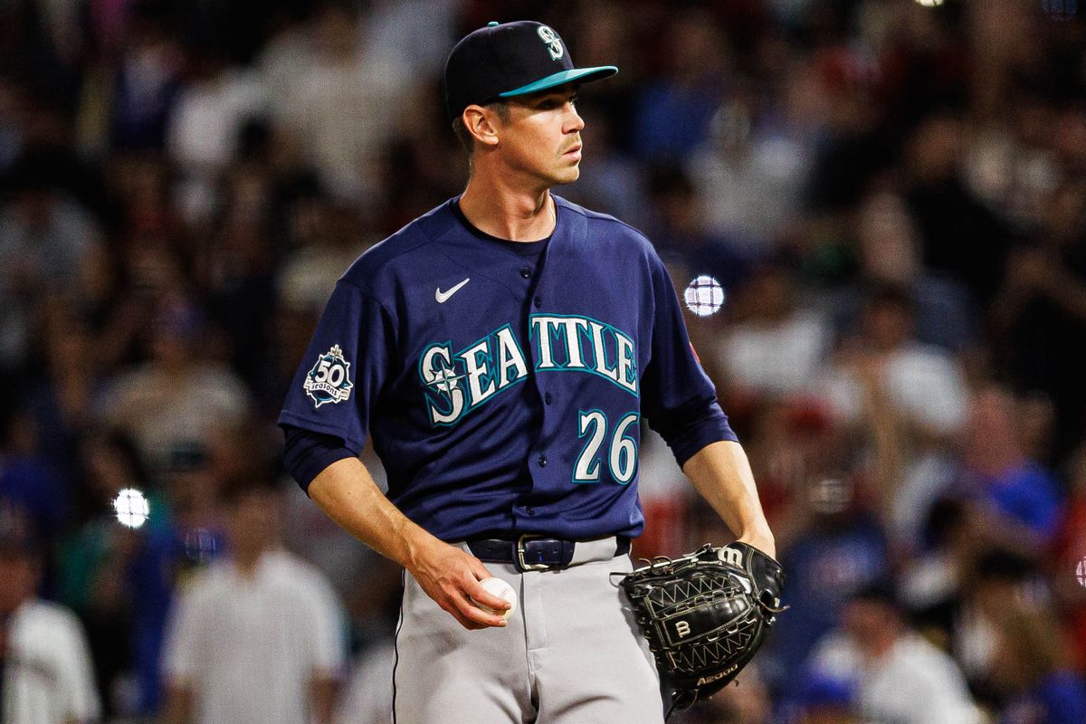 Emerson Hancock #26 of the Seattle Mariners gets ready to pitch during an MLB match against the Los Angeles Angels at Angel Stadium on April 4, 2026 in Anaheim, California. Emerson Hancock #26 of the Seattle Mariners gets ready to pitch during an MLB match against the Los Angeles Angels at Angel Stadium on April 4, 2026 in Anaheim, California.