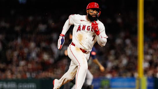 Jo Adell getting his extra-base hits and an update on Ben Joyce taken Angel Stadium (Los Angeles Angels). Photo by Steven Park - The Sporting Tribune