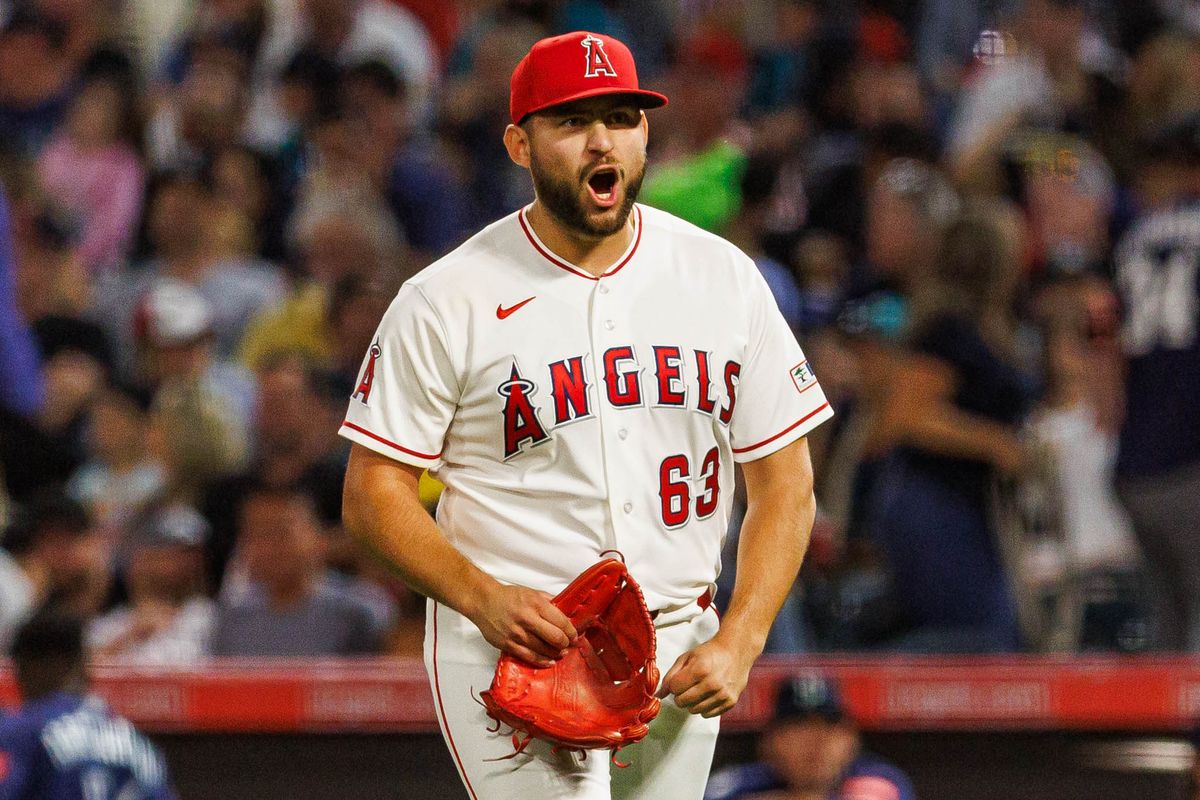 Chase Silseth #63 of the Los Angeles Angels celebrates after an inning-ending strikeout during an MLB match against the Seattle Mariners at Angel Stadium on April 4, 2026 in Anaheim, California. Chase Silseth #63 of the Los Angeles Angels celebrates after an inning-ending strikeout during an MLB match against the Seattle Mariners at Angel Stadium on April 4, 2026 in Anaheim, California.
