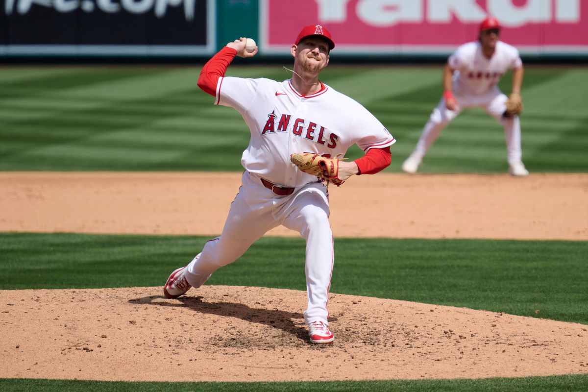 The Los Angeles Angels Ryan Zeferjahn #56 pitching during an MLB game against the Seattle Mariners, April 5th, 2026 in Anaheim California. The Los Angeles Angels Ryan Zeferjahn #56 pitching during an MLB game against the Seattle Mariners, April 5th, 2026 in Anaheim California.