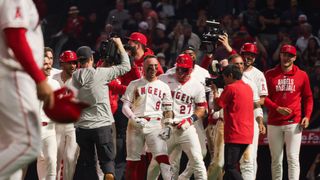 Neto’s walk-off homer caps wild ending for Angels taken at Angel Stadium (Los Angeles Angels). Photo by Paige Creason - The Sporting Tribune