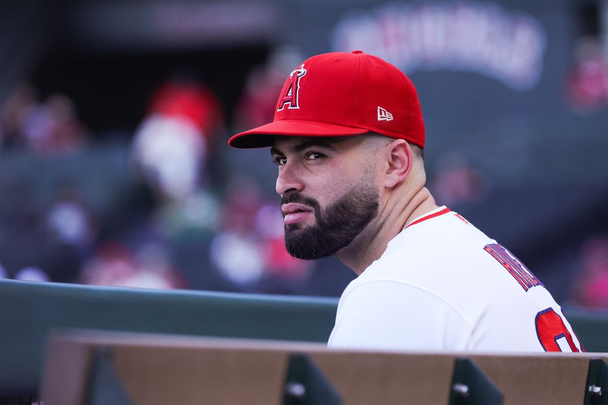 Los Angeles Angels catcher Sebastián Rivero (38) in the dugout during the MLB game against the Athletics Wednesday May 20th, 2026 at Angel's Stadium in Anaheim, Calif. Los Angeles Angels catcher Sebastián Rivero (38) in the dugout during the MLB game against the Athletics Wednesday May 20th, 2026 at Angel's Stadium in Anaheim, Calif.