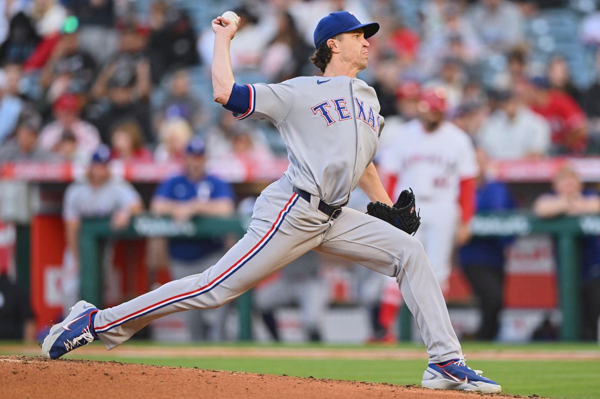 The Texas Rangers Jacob deGrom #48 pitches during an MLB game against The Los Angeles Angels on May 22nd, 2026 at Angels Stadium in Anaheim, California. The Texas Rangers Jacob deGrom #48 pitches during an MLB game against The Los Angeles Angels on May 22nd, 2026 at Angels Stadium in Anaheim, California.
