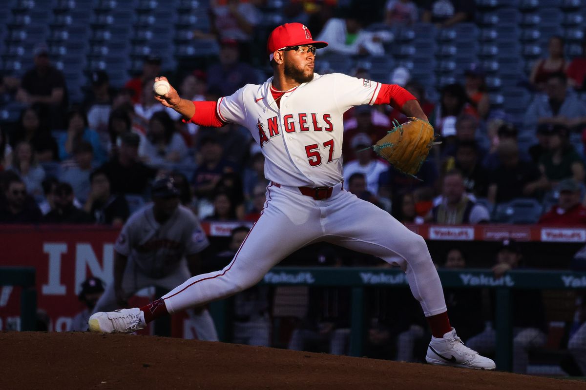 Los Angeles Angels right-handed pitcher Walbert Ureña (57) pitches during the MLB game against the Houston Astros Tuesday June 9th, 2026 at Angel's Stadium in Anaheim, Calif. Los Angeles Angels right-handed pitcher Walbert Ureña (57) pitches during the MLB game against the Houston Astros Tuesday June 9th, 2026 at Angel's Stadium in Anaheim, Calif.