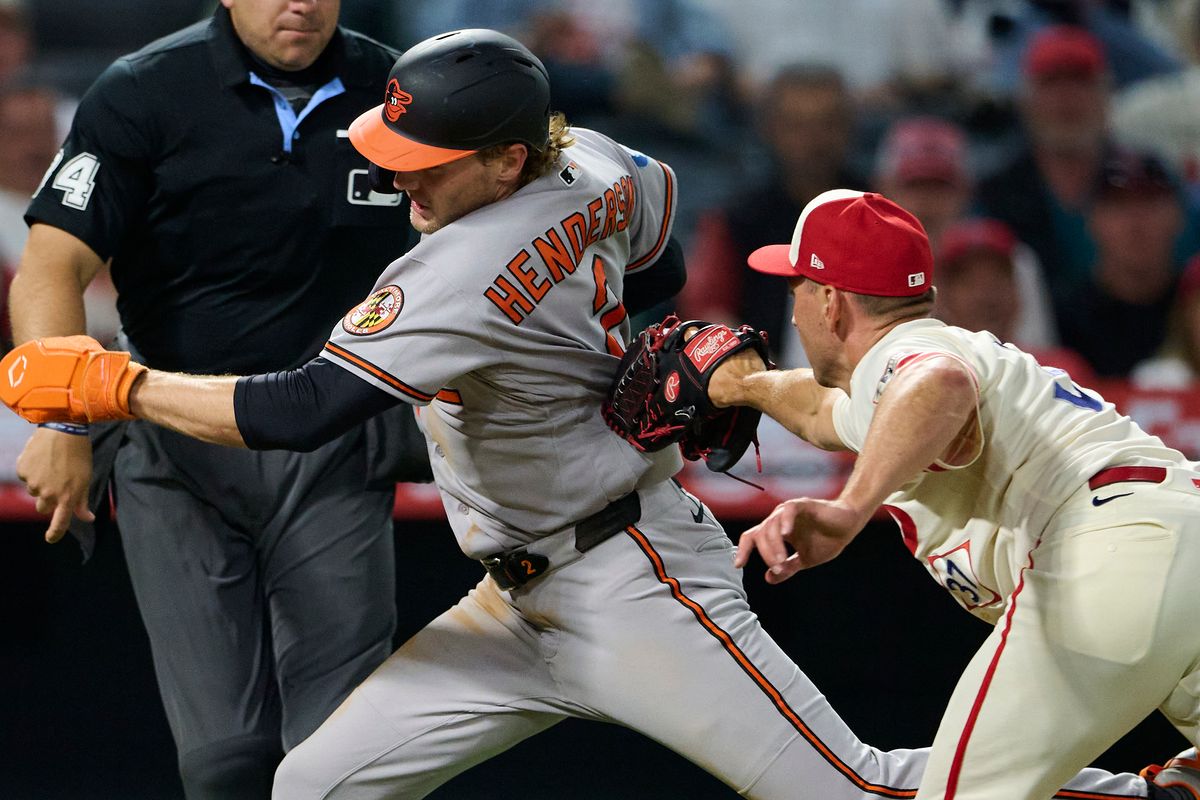 The Los Angeles Angels Brent Suter #37 tags at home during an MLB game against The Baltimore Orioles on June 22nd, 2026 at Angel Stadium in Anaheim, California.