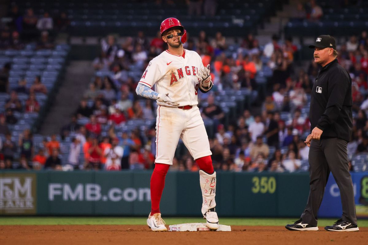 Los Angeles Angels infielder Zach Neto (9) celebrates during the MLB game against the Baltimore Orioles Tuesday June 23rd, 2026 at Angel Stadium in Anaheim, Calif. Los Angeles Angels infielder Zach Neto (9) celebrates during the MLB game against the Baltimore Orioles Tuesday June 23rd, 2026 at Angel Stadium in Anaheim, Calif.