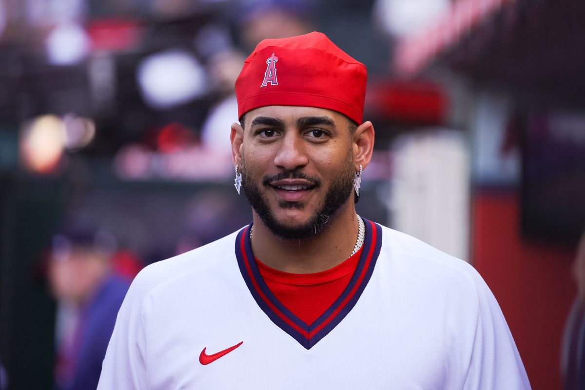 Los Angeles Angels outfielder Jose Siri (28) in the dugout during the MLB game against the Detroit Tigers Friday July 17th, 2026 at Angel Stadium in Anaheim, Calif. Los Angeles Angels outfielder Jose Siri (28) in the dugout during the MLB game against the Detroit Tigers Friday July 17th, 2026 at Angel Stadium in Anaheim, Calif.