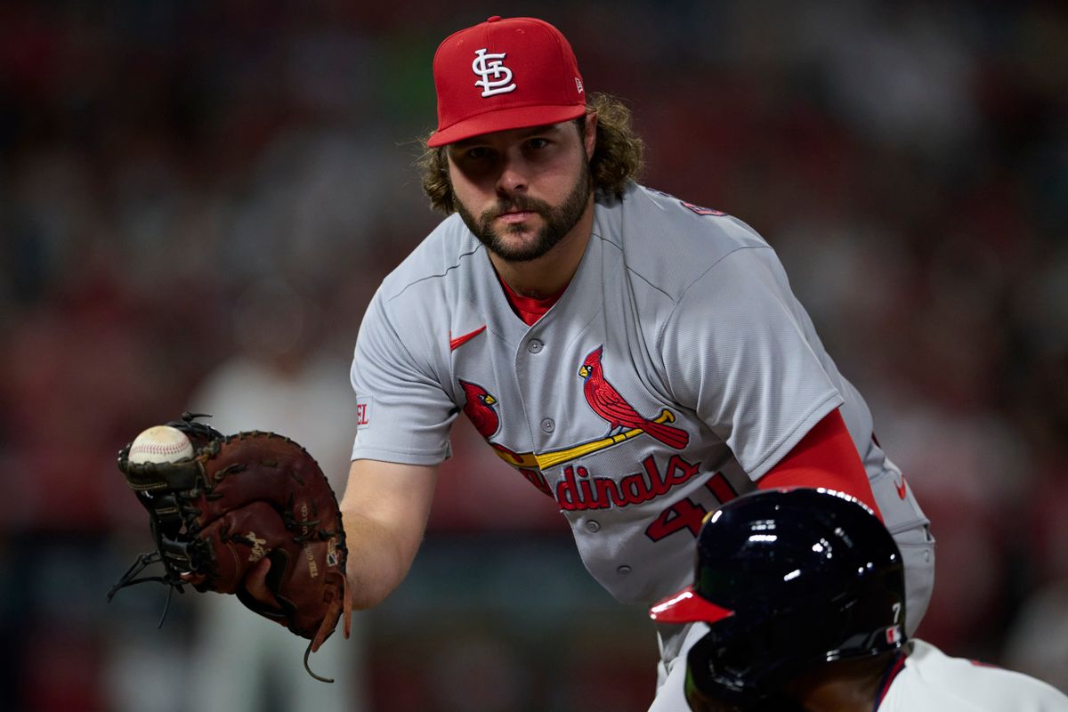 The St. Louis Cardinals Alec Burleson #41 catches at first base during an MLB game against The Los Angeles Angels on July 20th, 2026 at Angel Stadium in Anaheim, California. The St. Louis Cardinals Alec Burleson #41 catches at first base during an MLB game against The Los Angeles Angels on July 20th, 2026 at Angel Stadium in Anaheim, California.