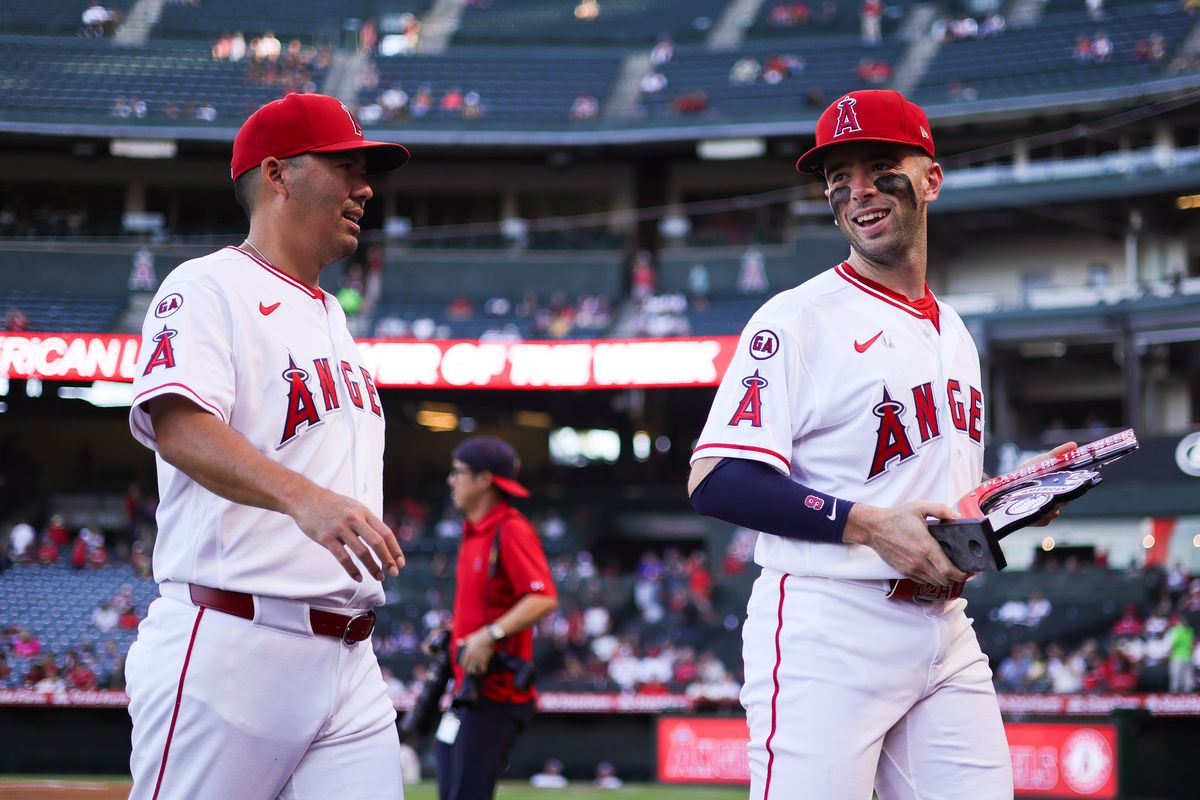 Los Angeles Angels infielder Zach Neto (9) walks to the dugout after receiving AL player of the week award before the MLB game against the Cleveland Guardians Tuesday August 25th, 2026 at Angel Stadium in Anaheim, Calif. Los Angeles Angels infielder Zach Neto (9) walks to the dugout after receiving AL player of the week award before the MLB game against the Cleveland Guardians Tuesday August 25th, 2026 at Angel Stadium in Anaheim, Calif.