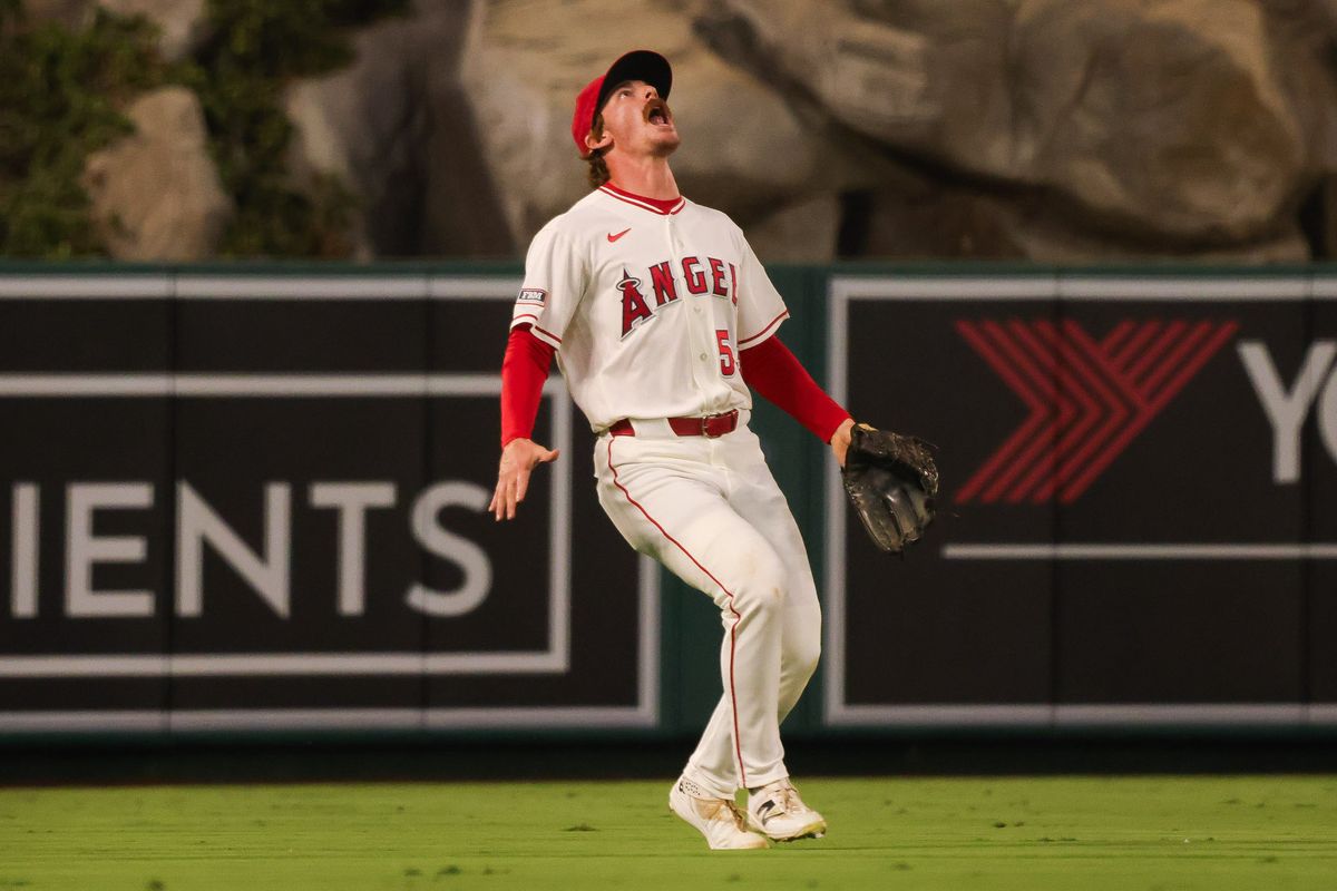 Los Angeles Angels outfielder Wade Meckler (53) calls out during the MLB game against the New York Yankees Tuesday September 1st, 2026 at Angel Stadium in Anaheim, Calif. Los Angeles Angels outfielder Wade Meckler (53) calls out during the MLB game against the New York Yankees Tuesday September 1st, 2026 at Angel Stadium in Anaheim, Calif.