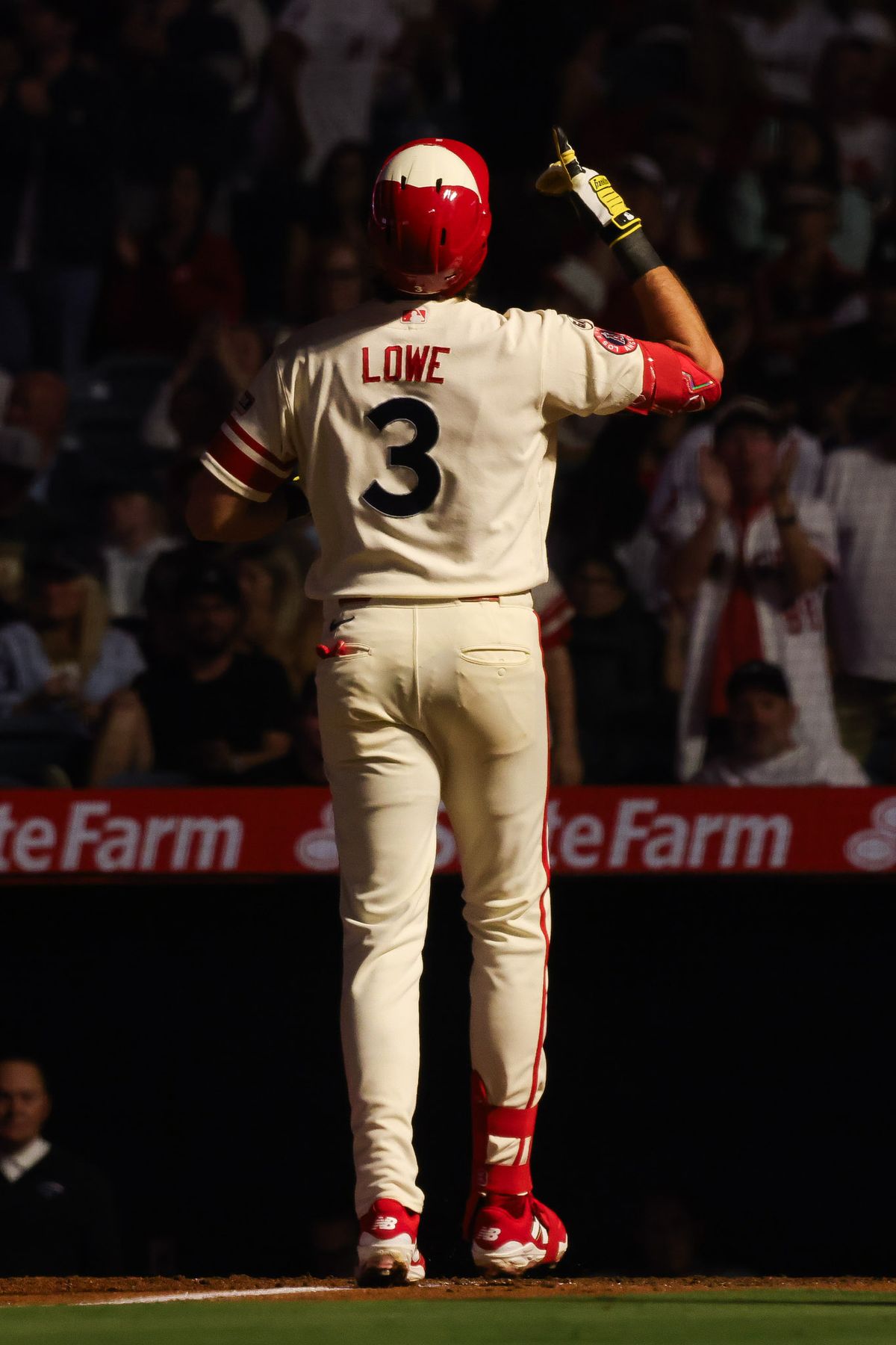Los Angeles Angels outfielder Josh Lowe (3) celebrates after hitting a home run during the MLB game against the Seattle Mariners Tuesday September 15th, 2026 at Angel Stadium in Anaheim, Calif. Los Angeles Angels outfielder Josh Lowe (3) celebrates after hitting a home run during the MLB game against the Seattle Mariners Tuesday September 15th, 2026 at Angel Stadium in Anaheim, Calif.