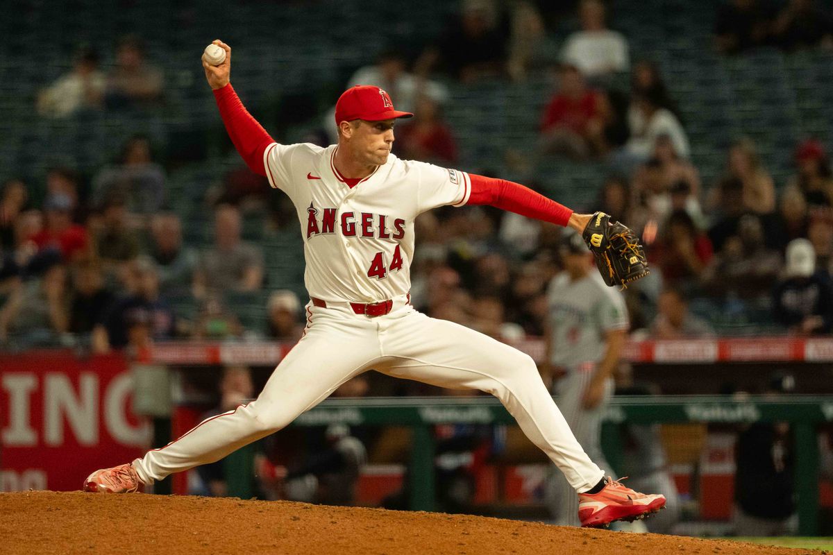 Los Angeles Angels pitcher Ben Joyce (44) throwing the ball during an MLB game against the Minnesota Twins on Thursday September 17th, 2026 at Angel's Stadium in Anaheim, Calif. Los Angeles Angels pitcher Ben Joyce (44) throwing the ball during an MLB game against the Minnesota Twins on Thursday September 17th, 2026 at Angel's Stadium in Anaheim, Calif.