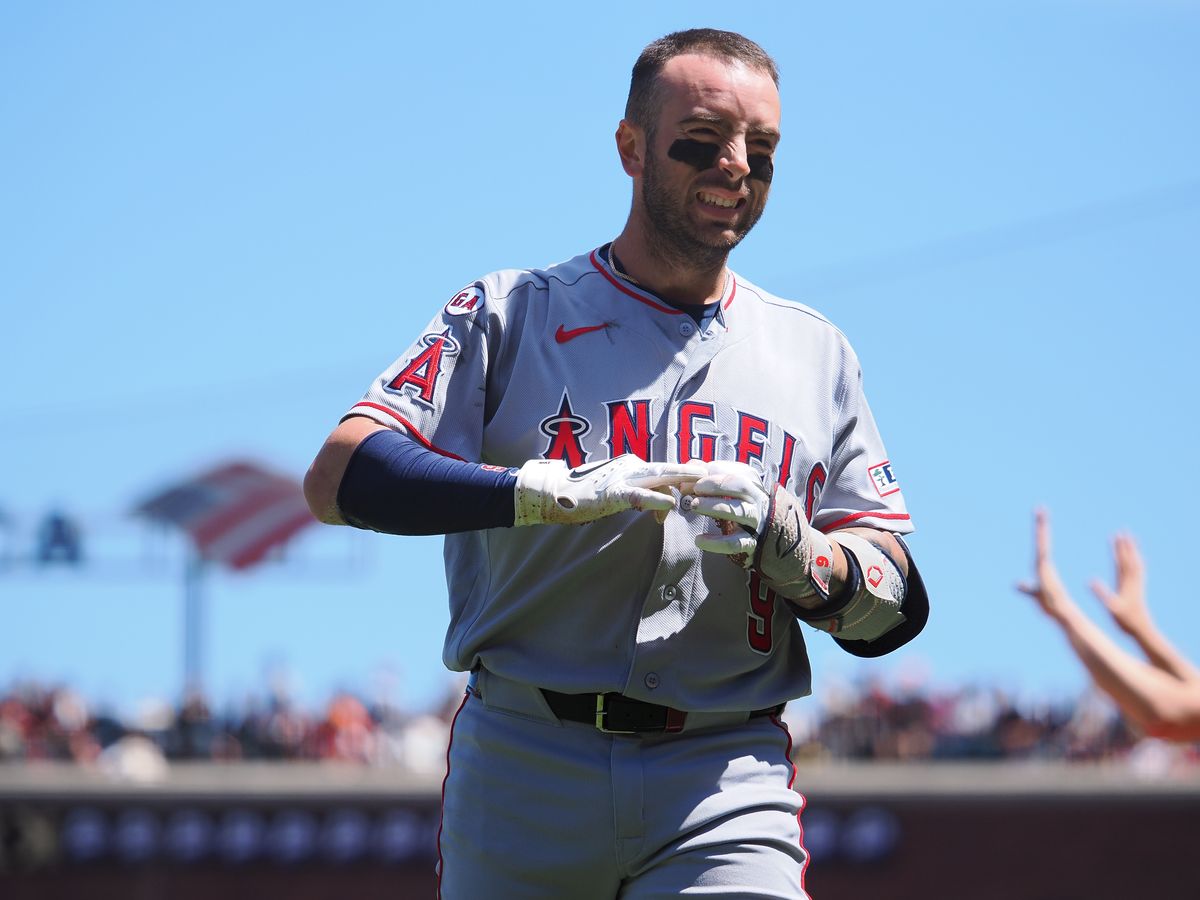 Jul 25, 2026; San Francisco, California, USA; Los Angeles Angels shortstop Zach Neto (9) reacts after being hit by pitch against the San Francisco Giants during the seventh inning at Oracle Park. Mandatory Credit: Kelley L Cox-Imagn Images Jul 25, 2026; San Francisco, California, USA; Los Angeles Angels shortstop Zach Neto (9) reacts after being hit by pitch against the San Francisco Giants during the seventh inning at Oracle Park. Mandatory Credit: Kelley L Cox-Imagn Images