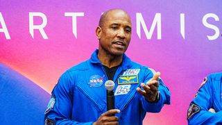Artemis II astronaut Capt. Victor Glover throws out first pitch at the Big A taken at Angel Stadium (Los Angeles Angels). Photo by Craig Bailey/FLORIDA TODAY via USA TODAY NETWORK