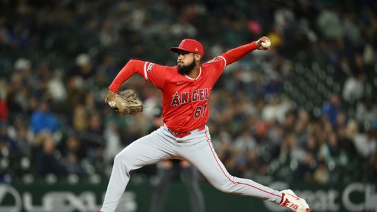 Moore's two-run double lifts Angels over Mariners (Los Angeles Angels). Photo by Steven Bisig-Imagn Images