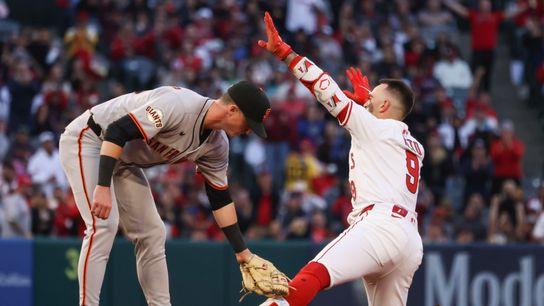 Zach Neto makes his impact in pitchers duel between Tyler Anderson and Logan Webb taken at Angel Stadium (Los Angeles Angels)