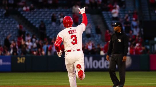 Taylor Ward Hopes To Stay With Angels Despite Trade Rumors taken at Angel Stadium (Los Angeles Angels)