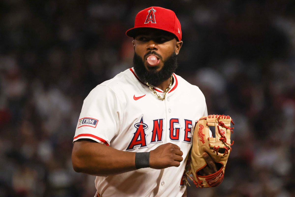 Los Angeles Angels infielder Luis Rengifo (2) runs to the dugout during the MLB game against the New York Yankees Wednesday May 28th, 2025 at Angel's Stadium in Anaheim, Calif.