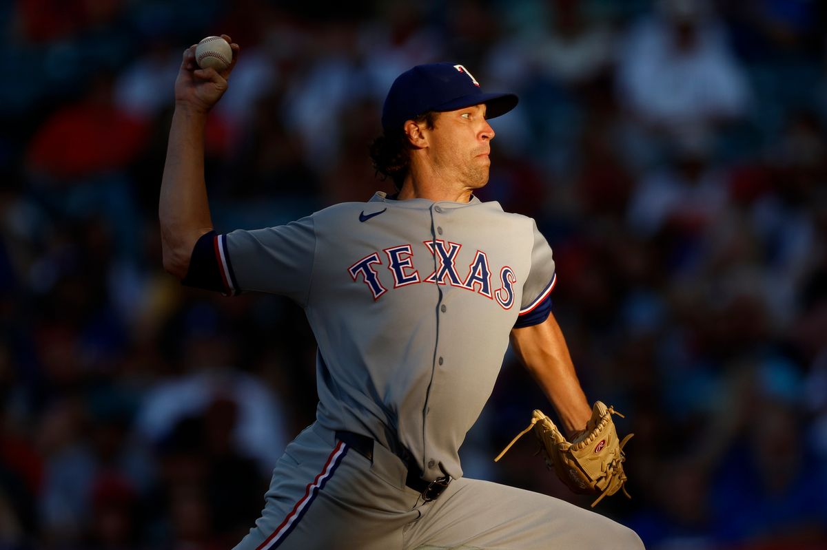 Jacob deGrom #48 of the Texas Rangers throws a pitch during a game against the Los Angeles Angels at Angel Stadium on July 7, 2025, in Anaheim, California. Jacob deGrom #48 of the Texas Rangers throws a pitch during a game against the Los Angeles Angels at Angel Stadium on July 7, 2025, in Anaheim, California.