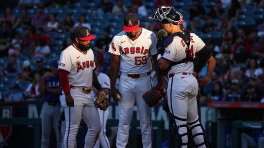 Rangers walk hard with a vengeance in blowout over Angels taken at Angel Stadium (Los Angeles Angels)