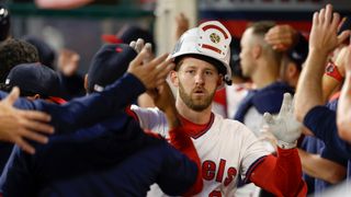Taylor Ward’s return to Anaheim and Grayson Rodriguez update taken at Angel Stadium (Los Angeles Angels). Photo by Robert Sloter - The Sporting Tribune