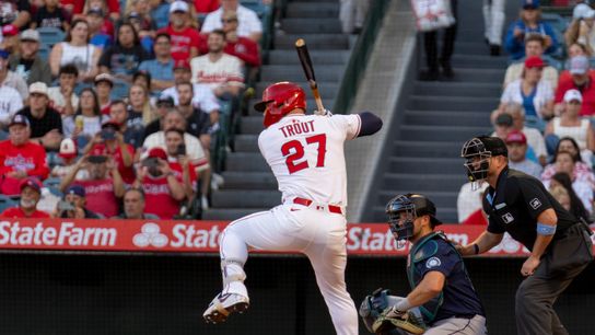 Mike Trout's return to the outfield put on pause taken at Angel Stadium (Los Angeles Angels)
