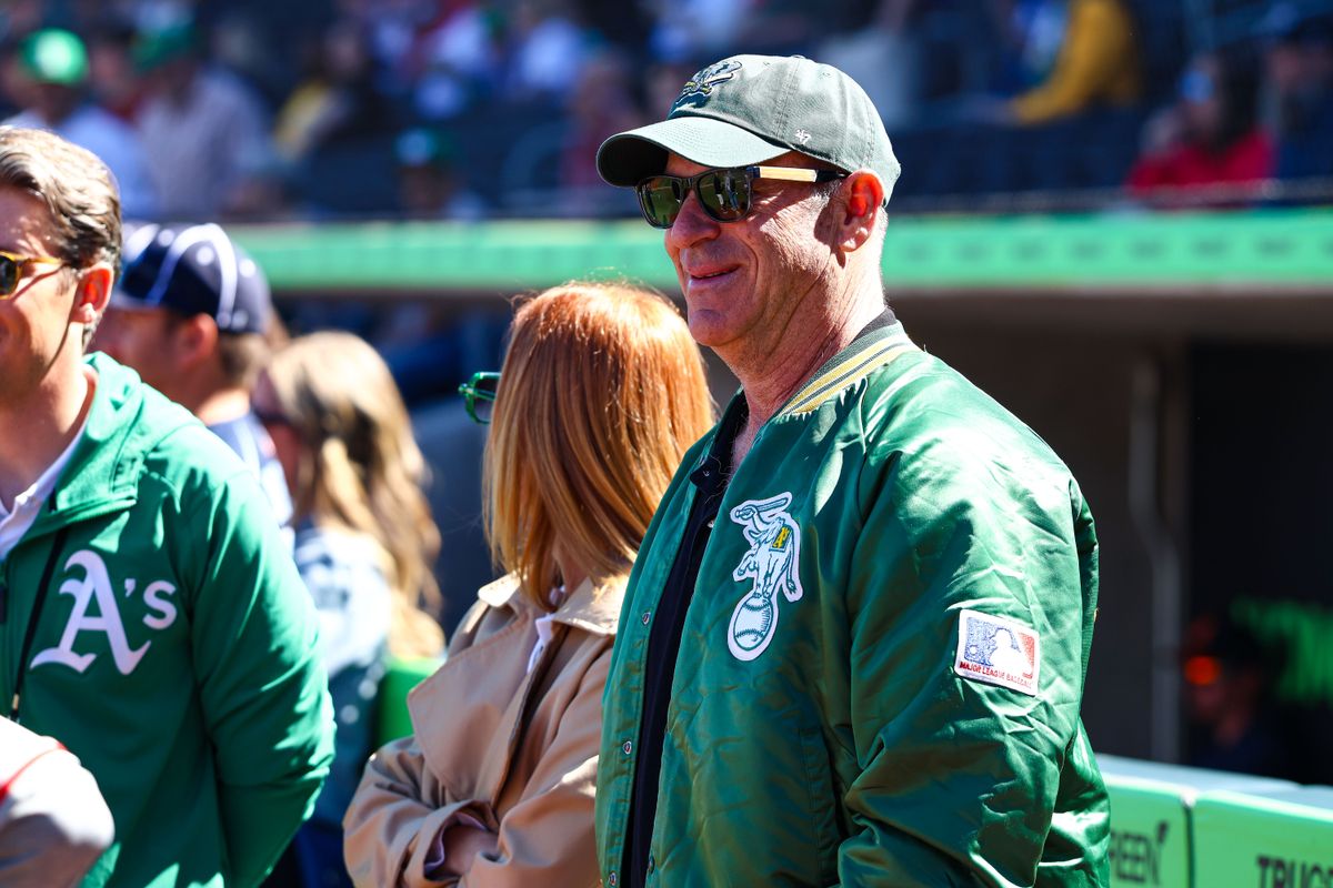Athletics owner John Fisher watches on prior to an MLB Spring Training game at the Las Vegas Ballpark on Sunday March 8, 2026, in Las Vegas, Nevada. 