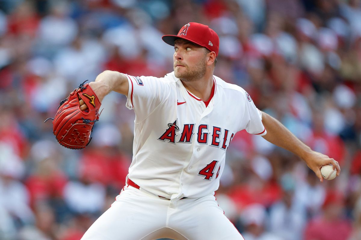 Reid Detmers #48 of the Los Angeles Angels throws a pitch against the Boston Red Sox at Angel Stadium on July 3, 2026 in Anaheim, California. Reid Detmers #48 of the Los Angeles Angels throws a pitch against the Boston Red Sox at Angel Stadium on July 3, 2026 in Anaheim, California.