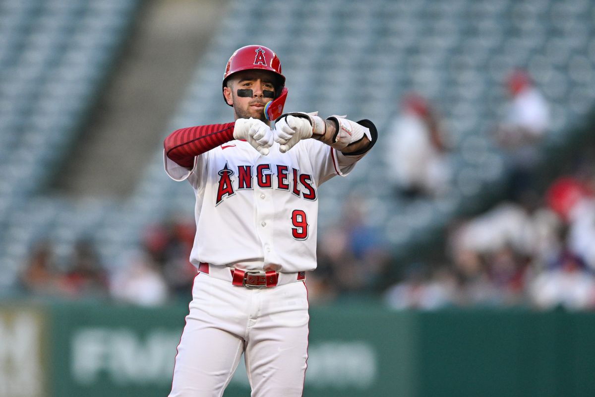 Los Angeles Angels short stop Zach Neto (9) reaches second base during a game between the Texas Rangers and the Los Angeles Angels on Tuesday, August 11, 2026 at Angels Stadium in Anaheim Calif. Los Angeles Angels short stop Zach Neto (9) reaches second base during a game between the Texas Rangers and the Los Angeles Angels on Tuesday, August 11, 2026 at Angels Stadium in Anaheim Calif.