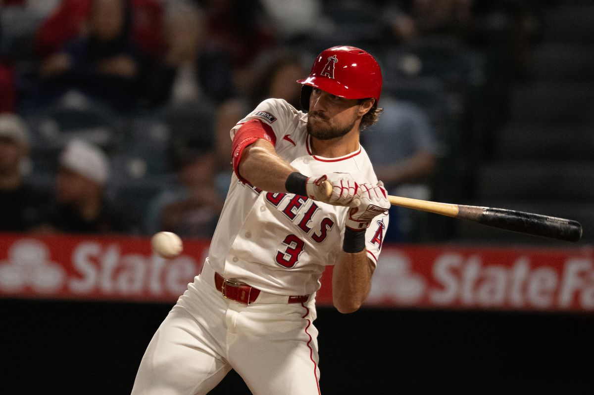 Los Angeles Angels left outfielder Josh Lowe (3) swings and makes contact during an MLB match between Seattle Mariners and Los Angeles Angels on Monday, September 14, 2026 at Angel Stadium in Anaheim, California. Los Angeles Angels left outfielder Josh Lowe (3) swings and makes contact during an MLB match between Seattle Mariners and Los Angeles Angels on Monday, September 14, 2026 at Angel Stadium in Anaheim, California.