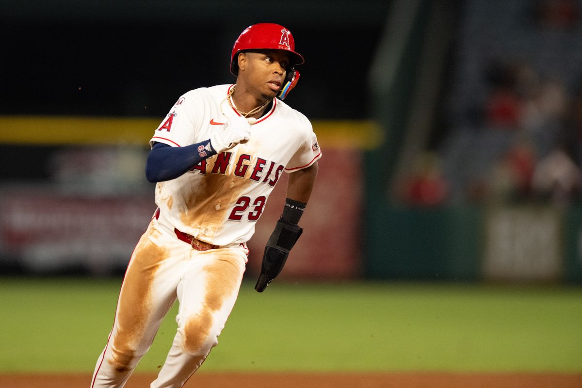 Los Angeles Angels third baseman Denzer Guzman (23) runs to third base during an MLB match between Minnesota Twins and Los Angeles Angels on Saturday, September 19, 2026 at Angel Stadium in Anaheim, California. Los Angeles Angels third baseman Denzer Guzman (23) runs to third base during an MLB match between Minnesota Twins and Los Angeles Angels on Saturday, September 19, 2026 at Angel Stadium in Anaheim, California.