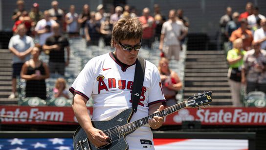 Aug. 6, Paul Sidoti performing the National Anthem at Angel Stadium