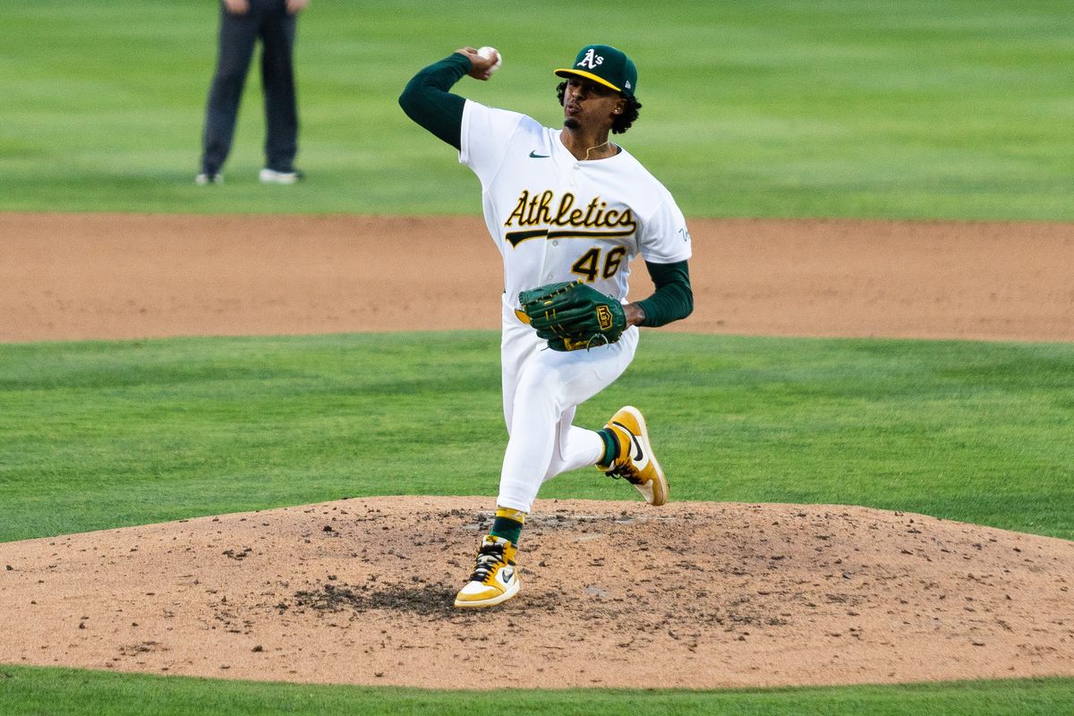 Athletics right-hand pitcher Luis Medina (46) pitches the ball during a MLB game between the The Athletics and the Milwaukee Brewers, Wednesday June 10, 2026 in Las Vegas, Nev. Athletics right-hand pitcher Luis Medina (46) pitches the ball during a MLB game between the The Athletics and the Milwaukee Brewers, Wednesday June 10, 2026 in Las Vegas, Nev.