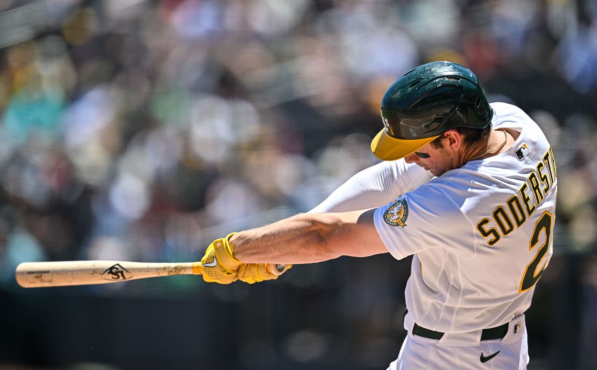 The Las Vegas Athletics left fielder (21) had two runs, two hits, two RBI's and a home during the MLB game against the Milwaukee Brewers Tuesday June 9th, 2026 in Las Vegas, NV.s