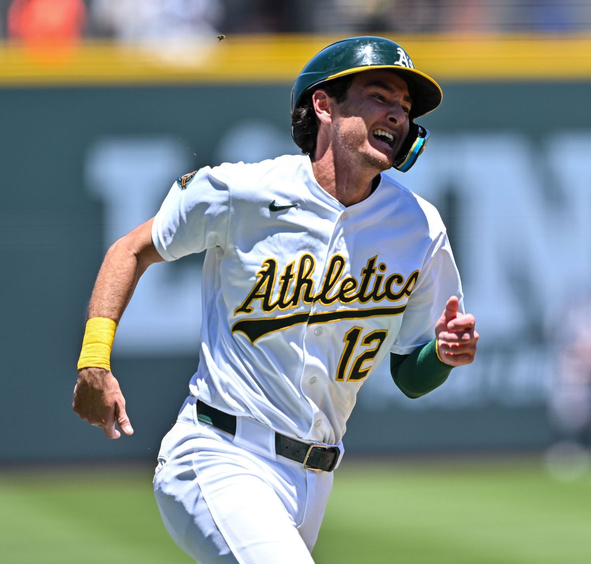 The Las Vegas Athletics short stop Alika Williams (12) rounds third during the MLB game against the Milwaukee Brewers Tuesday June 9th, 2026 in Las Vegas, NV.s