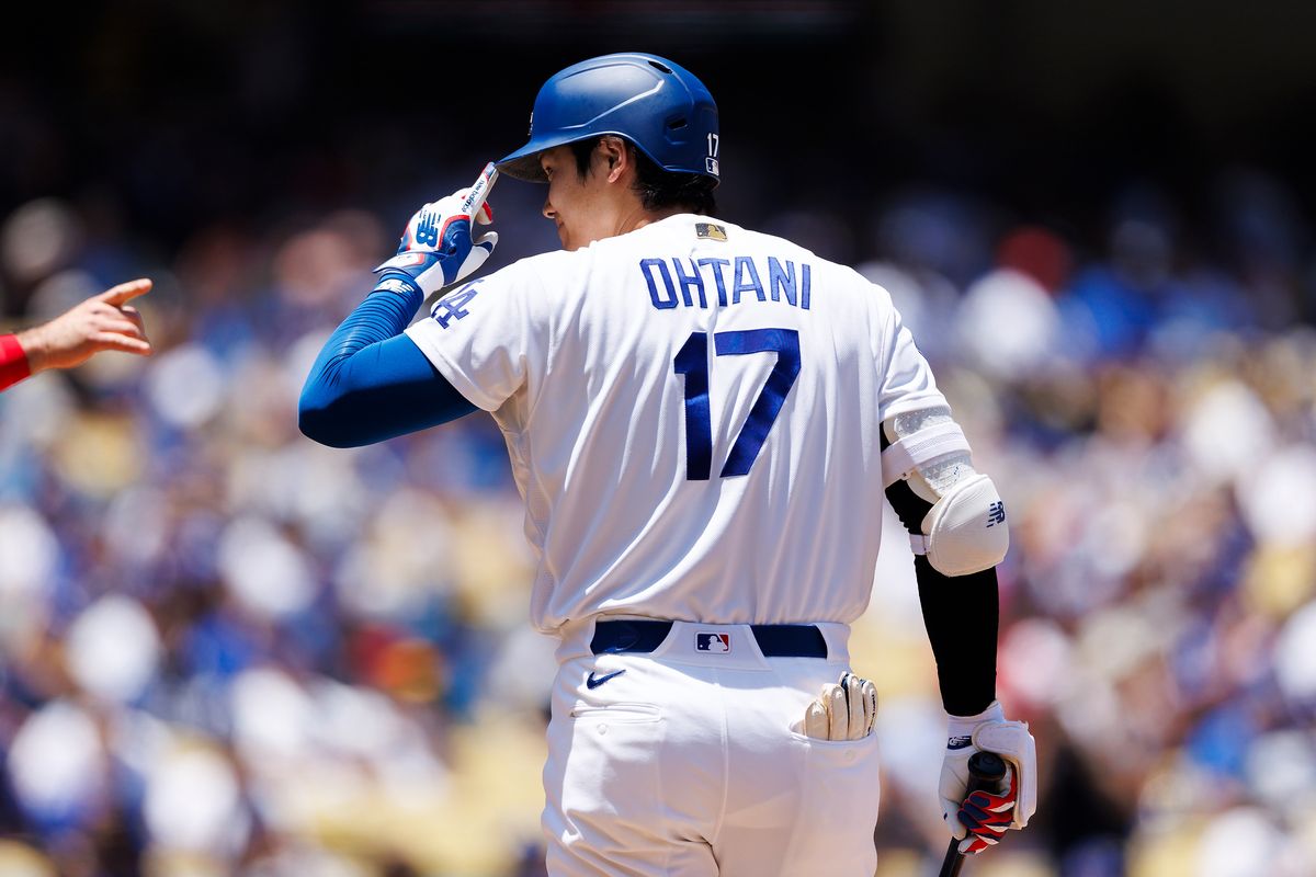 Shohei Ohtani #17 of the Los Angeles Dodgers signals during the game against the Los Angeles Angels at Dodger Stadium on June 7, 2026 in Los Angeles, California. Shohei Ohtani #17 of the Los Angeles Dodgers signals during the game against the Los Angeles Angels at Dodger Stadium on June 7, 2026 in Los Angeles, California.