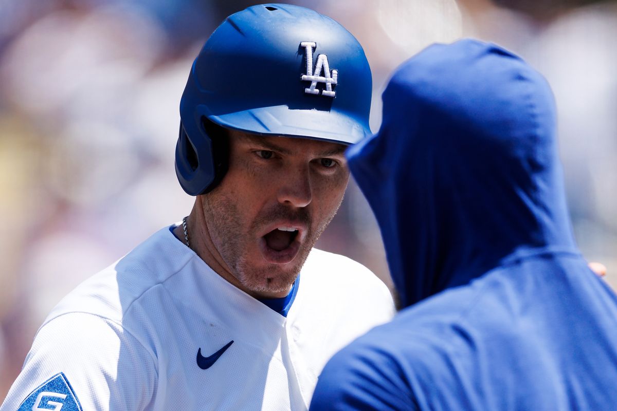 Freddie Freeman #5 of the Los Angeles Dodgers celebrates his home run during the game against the Tampa Bay Rays at Dodger Stadium on June 17, 2026 in Los Angeles, California. Freddie Freeman #5 of the Los Angeles Dodgers celebrates his home run during the game against the Tampa Bay Rays at Dodger Stadium on June 17, 2026 in Los Angeles, California.