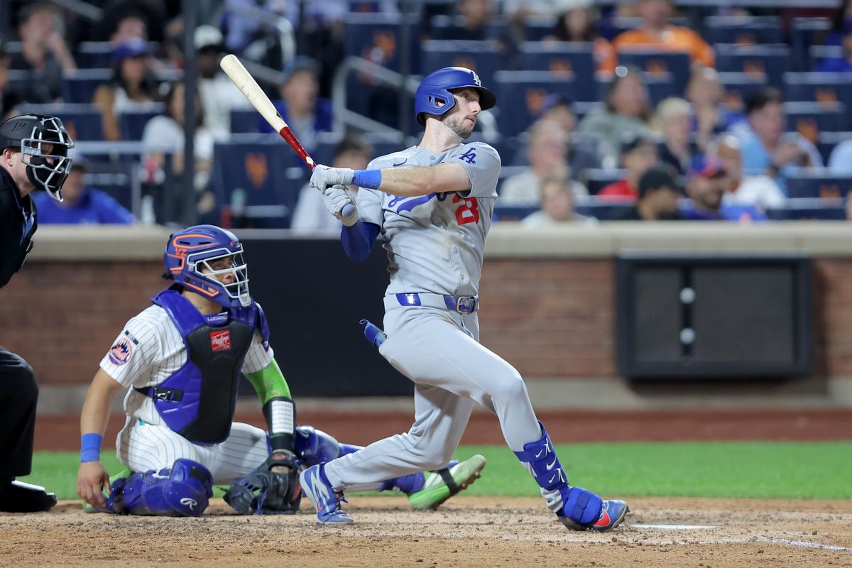 Jul 24, 2026; New York City, New York, USA; Los Angeles Dodgers right fielder Kyle Tucker (23) follows through on a two run home run against the New York Mets during the eighth inning at Citi Field. Mandatory Credit: Brad Penner-Imagn Images Jul 24, 2026; New York City, New York, USA; Los Angeles Dodgers right fielder Kyle Tucker (23) follows through on a two run home run against the New York Mets during the eighth inning at Citi Field. Mandatory Credit: Brad Penner-Imagn Images